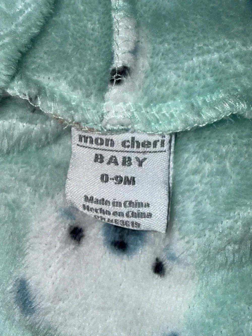 Blue and brown bear print robe size 0-9M